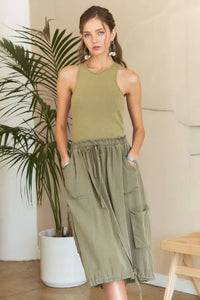 ADORA Drawstring Sleeveless Washed Dress - Brittney MADE