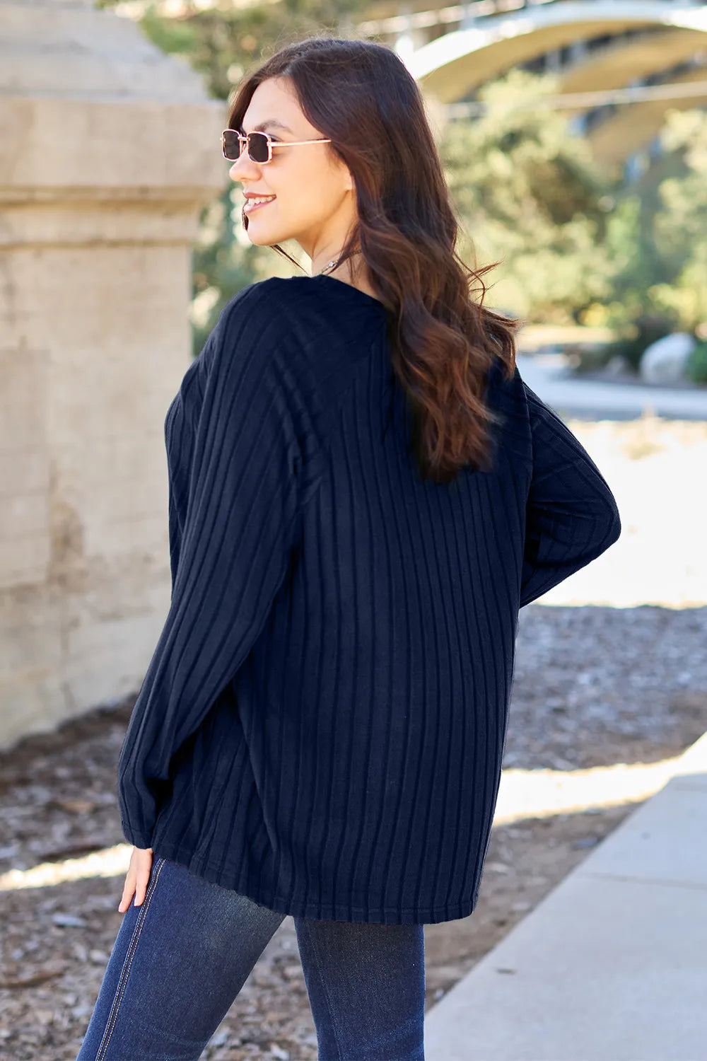 Basic Bae Full Size Ribbed Round Neck Long Sleeve Knit Top - Brittney MADE