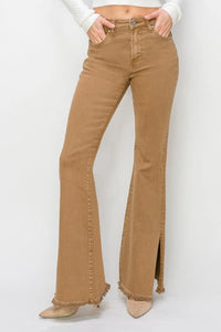 RISEN Bailey Full Size High Waist Side Slit Flare Jeans - Brittney MADE