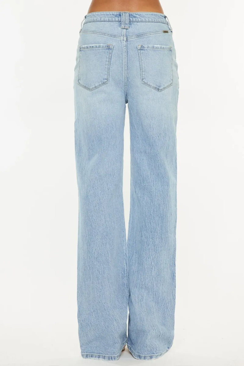 Kancan Distressed High Waist Straight Jeans - Brittney MADE