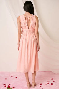 Mittoshop Ruched V-Neck Sleeveless Midi Dress - Brittney MADE