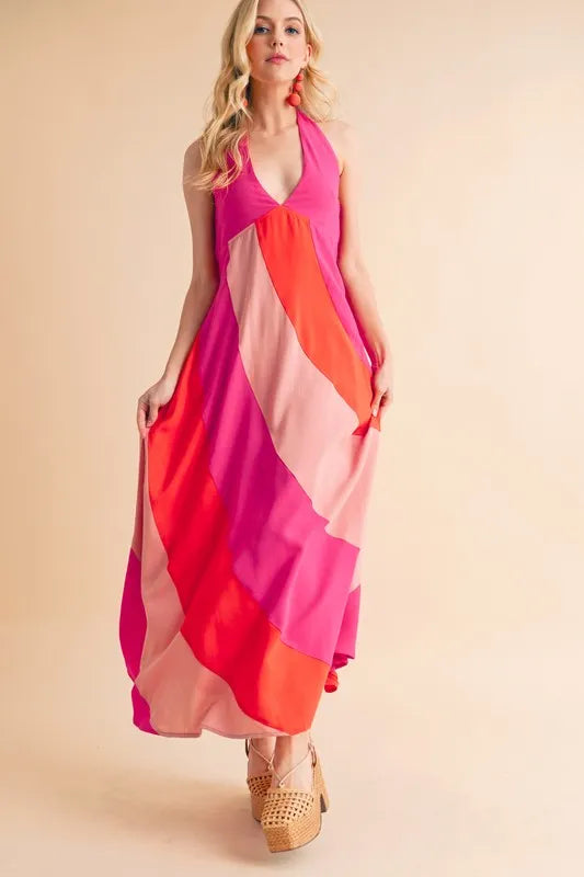 Aemi+Co Color Block Sleeveless Maxi Dress - Brittney MADE