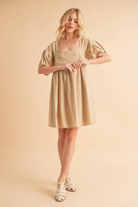 Aemi + Co Square Neck Babydoll Dress with Pockets - Brittney MADE