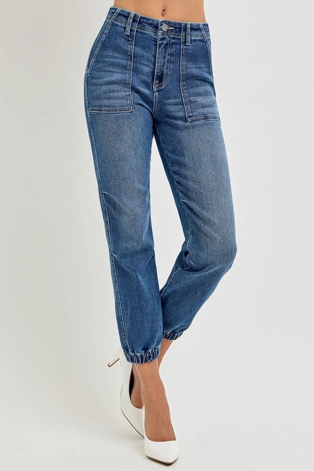 RISEN Full Size High Rise Ankle Jogger Jeans - Brittney MADE