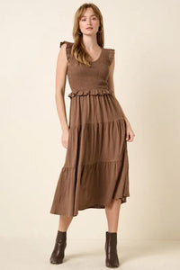 Mittoshop Smocked Ruffled Tiered Midi Dress - Brittney MADE
