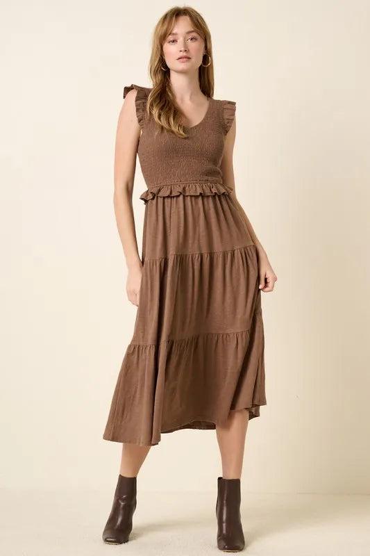 Mittoshop Smocked Ruffled Tiered Midi Dress - Brittney MADE