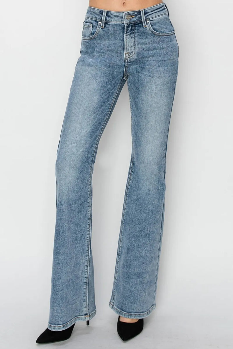 RISEN Full Size Mid Rise Bootcut Jeans - Brittney MADE