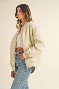 MABLE Back Ruched Utiltiy Bomber Jacket - Brittney MADE