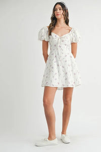 MABLE Floral Print Puff Sleeve Mini Dress - Brittney MADE