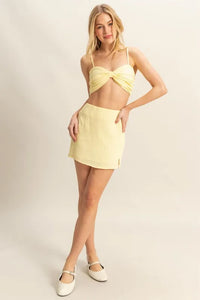 HYFVE Ruched Bra Top and Mini Skirt Set - Brittney MADE