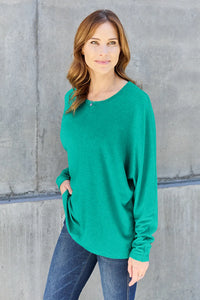 Double Take Full Size Round Neck Long Sleeve T-Shirt - Brittney MADE