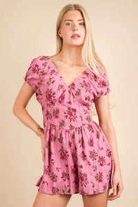 VERY J Floral Printed Ruffle Romper - Brittney MADE
