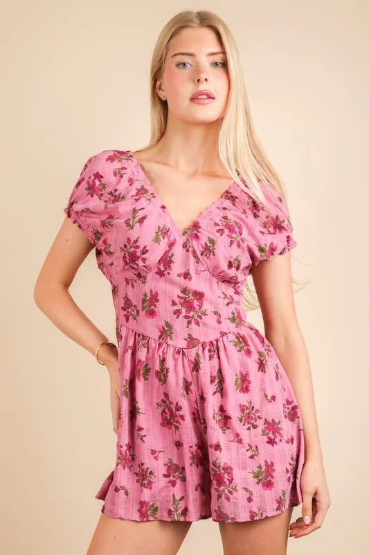 VERY J Floral Printed Ruffle Romper - Brittney MADE