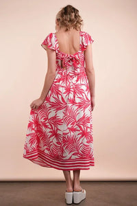 VERY J Tropical Printed Midi Summer Boho Dress - Brittney MADE