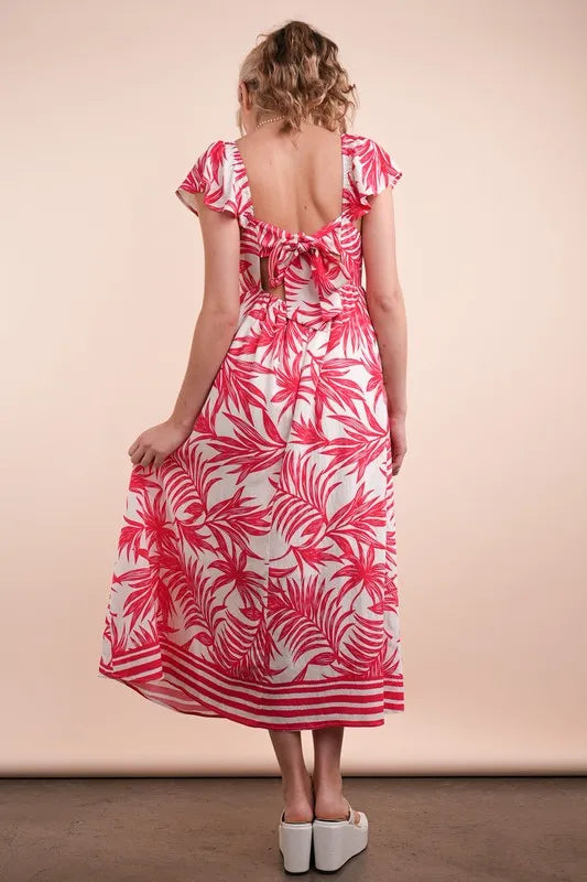 VERY J Tropical Printed Midi Summer Boho Dress - Brittney MADE