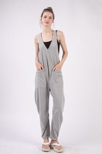 VERY J  Plunge Sleeveless Jumpsuit with Pockets - Brittney MADE