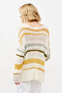 And The Why Abstract Striped Light Weight Loose Sweater - Brittney MADE