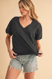 Aemi+Co V-Neck Short Sleeve T-Shirt - Brittney MADE