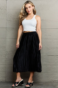 Ninexis Accordion Pleated Flowy Midi Skirt - Brittney MADE