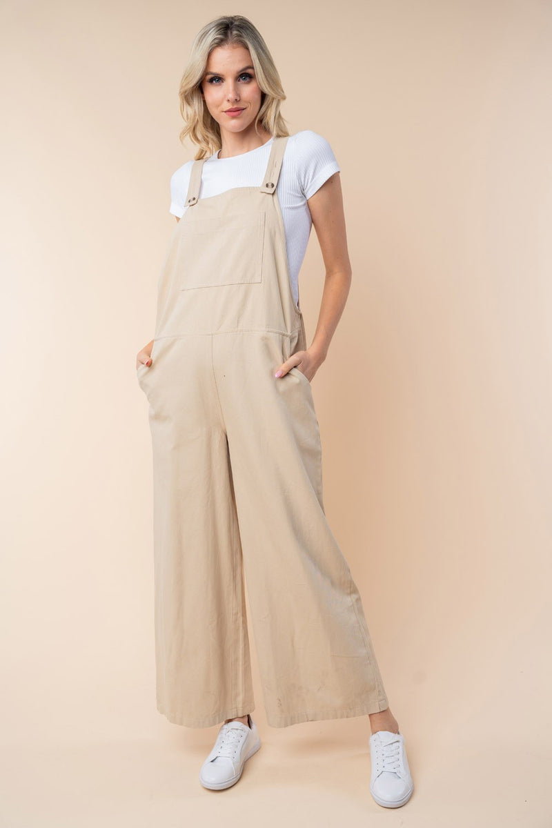 White Birch Sleeveless Wide Leg Jumpsuit - Brittney MADE