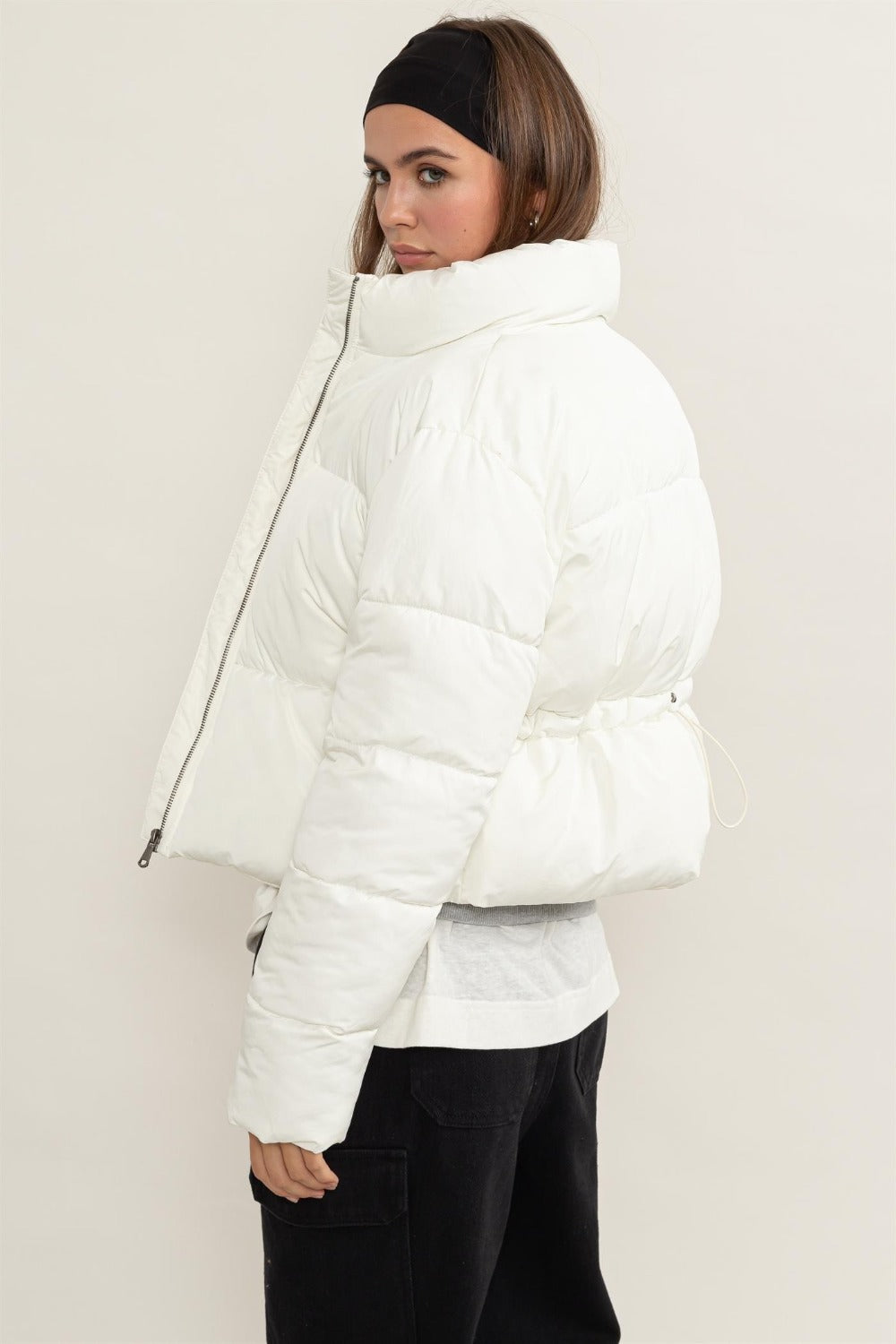 HYFVE Quilted Back Drawstring Puffer Jacket - Brittney MADE