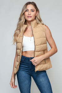 Snobbish Zip Up Turtleneck Vest with Pockets - Brittney MADE