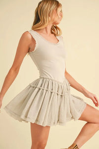 Aemi+Co Frill Sleeveless Drop Waist Mini Dress - Brittney MADE