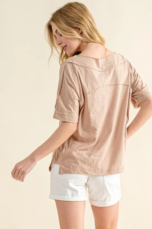 And The Why Vintage Slub Round Neck T-Shirt - Brittney MADE