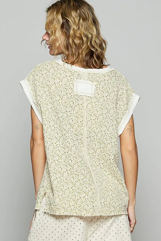 POL Floral V-Neck Short Sleeve T-Shirt - Brittney MADE