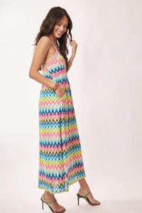 Davi & Dani Multi Color Crochet Lace Midi Dress - Brittney MADE
