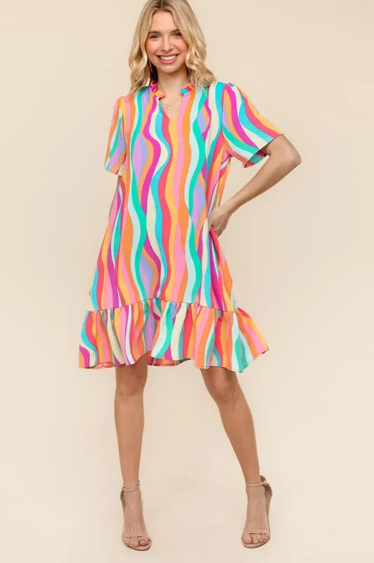 Haptics Tiered Woven Ruffle Hem Dress - Brittney MADE