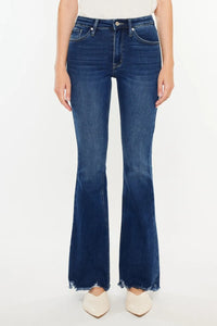Kancan Cat's Whiskers Raw Hem Flare Jeans - Brittney MADE