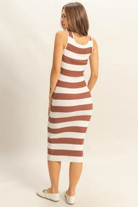 HYFVE Striped Scoop Neck Wide Strap Knit Dress - Brittney MADE