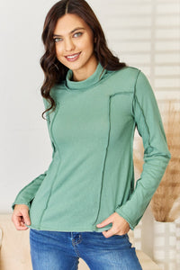 POL Exposed Seam Long Sleeve Knit Top - Brittney MADE