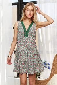 ADORA Lace Detail V-Neck Sleeveless Mini Dress - Brittney MADE