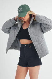 Aemi+Co Zip Up Raglan Sleeve Quilted Jacket - Brittney MADE