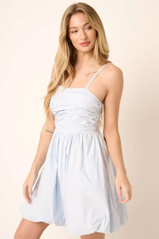 Mittoshop Ruched Detail Bubble Hem Mini Dress - Brittney MADE