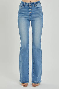 RISEN Full Size High Rise Button Fly Bootcut Jeans - Brittney MADE