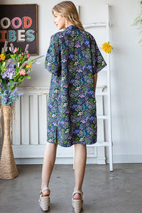 Heimish Full Size Half Sleeve Floral Open Cardigan Plus Size - Brittney MADE