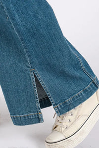 Mittoshop Medium Wash Seam Detail Wide Leg Denim Jeans - Brittney MADE