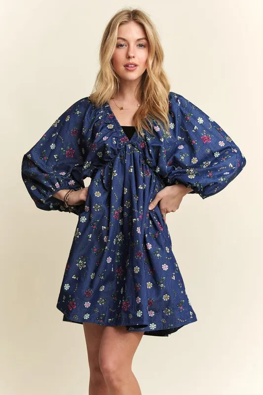 ADORA Batwing Sleeves Floral Dress - Brittney MADE