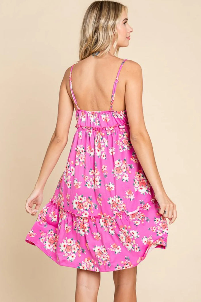 Culture Code Full Size Floral Ruffled Cami Dress - Brittney MADE