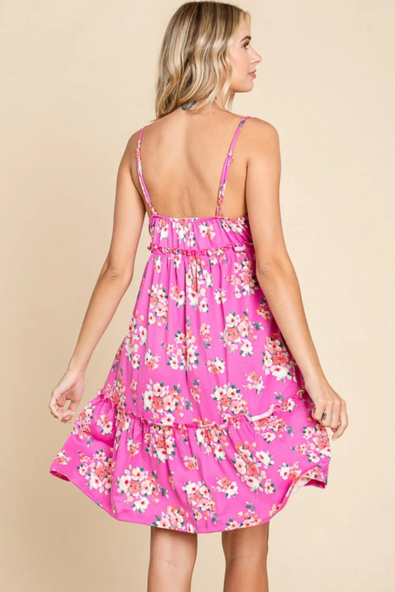 Culture Code Full Size Floral Ruffled Cami Dress - Brittney MADE