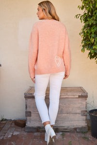 And The Why WIFEY & Heart Round Neck Sweater - Brittney MADE