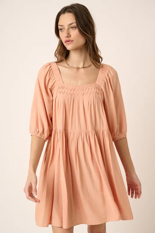 Mittoshop Pintuck Detail Tie Back Mini Dress - Brittney MADE