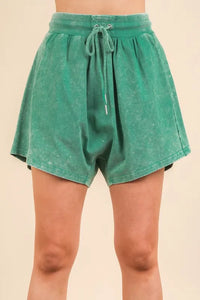 VERY J Mineral Washed Comfy Baggy Shorts - Brittney MADE