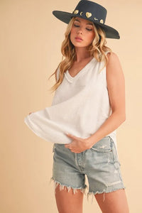 Aemi + Co V-Neck Wide Strap Tank - Brittney MADE