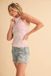 Aemi + Co Ribbed Tie-Dye Round Neck Tank - Brittney MADE