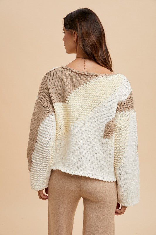 Annie Wear Color Block Drop Shoulder Sweater - Brittney MADE