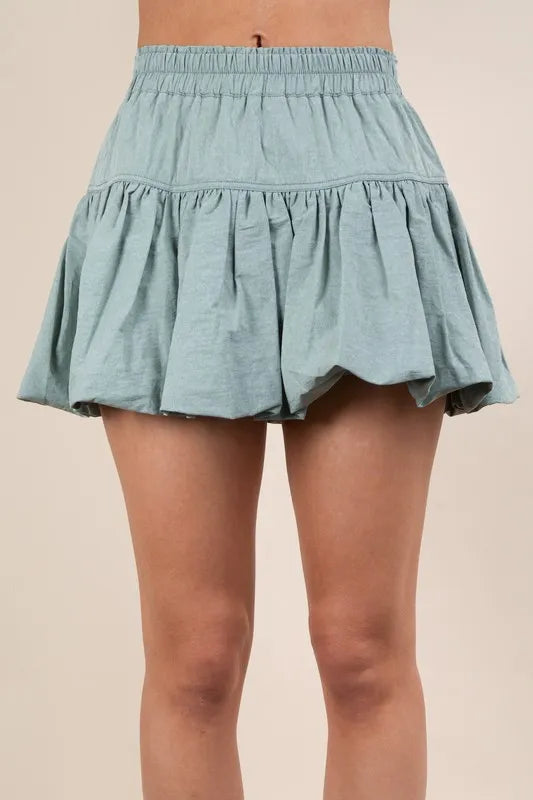 VERY J Bubble Mini Skirt with Inner Shorts - Brittney MADE